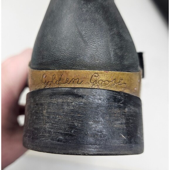 GOLDEN GOOSE Tall Leather Boots Clamp Heel Black Women's 38 US 7, 7.5 Equestrian - Picture 12 of 16